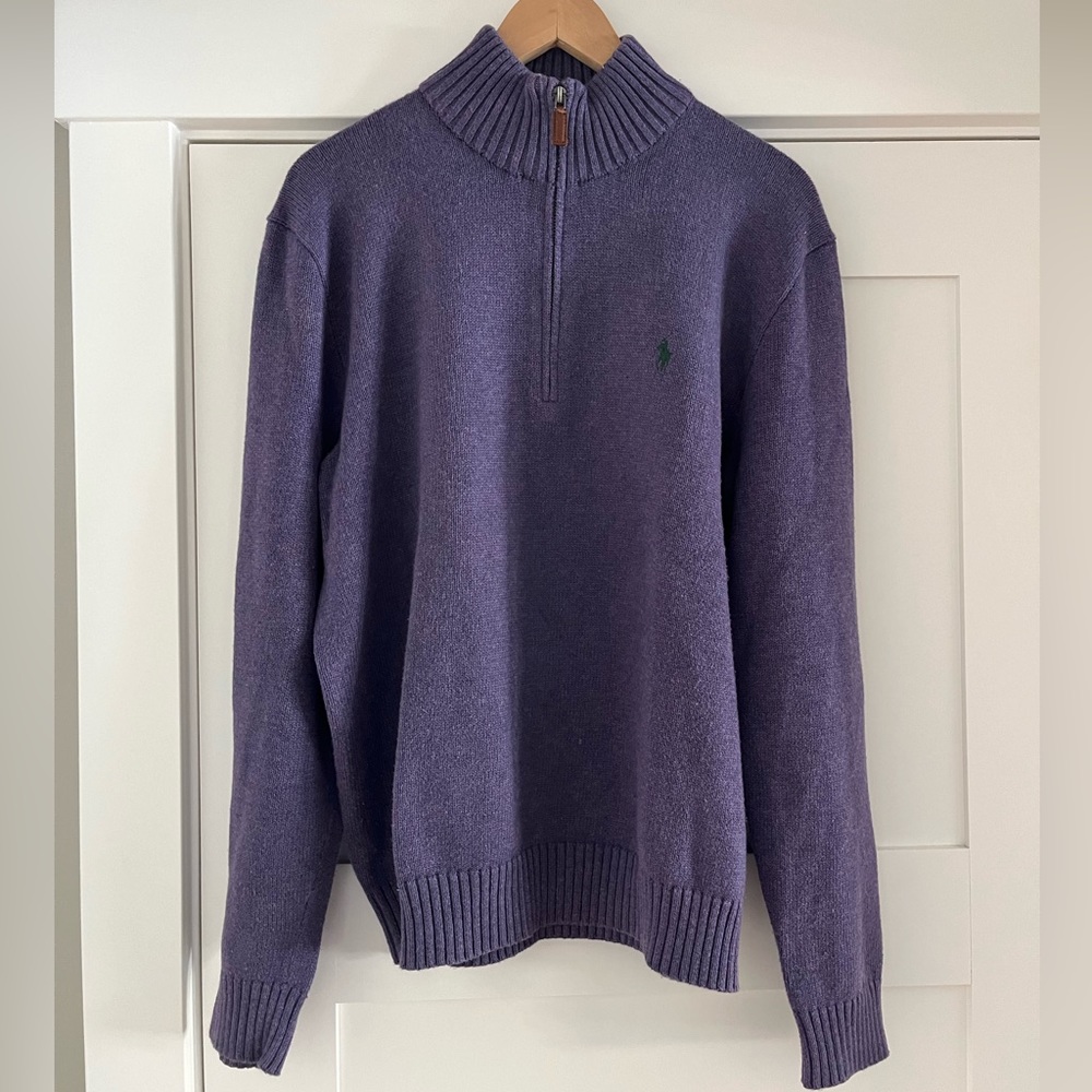Men’s Polo Ralph Lauren Purple Quarter-zip Sweater
